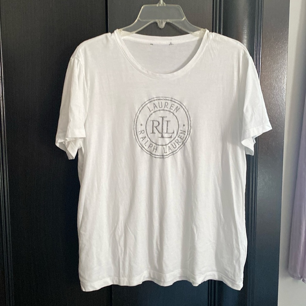 Ralph Lauren T-shirt size M-L dimensions given because there is no label